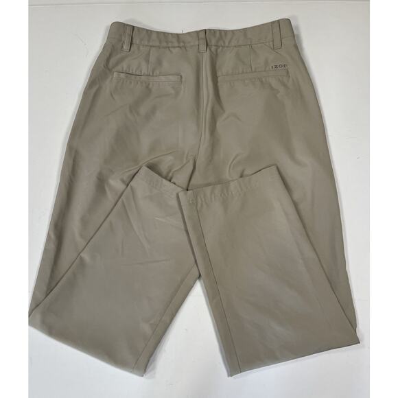 Izod Men’s khaki Golf Pants Flat Front 30x30 RN36543 - Picture 3 of 7